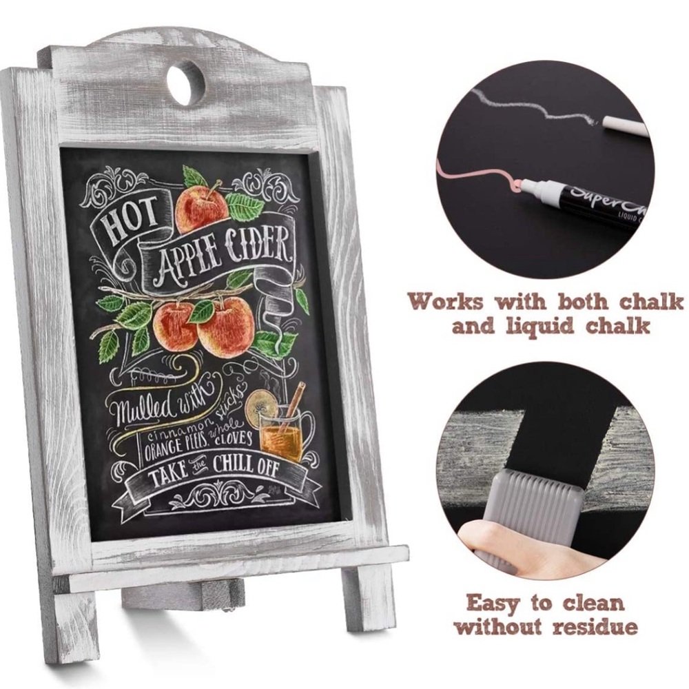 Chalkboard Sign Tabletop Wooden Stand Vintage